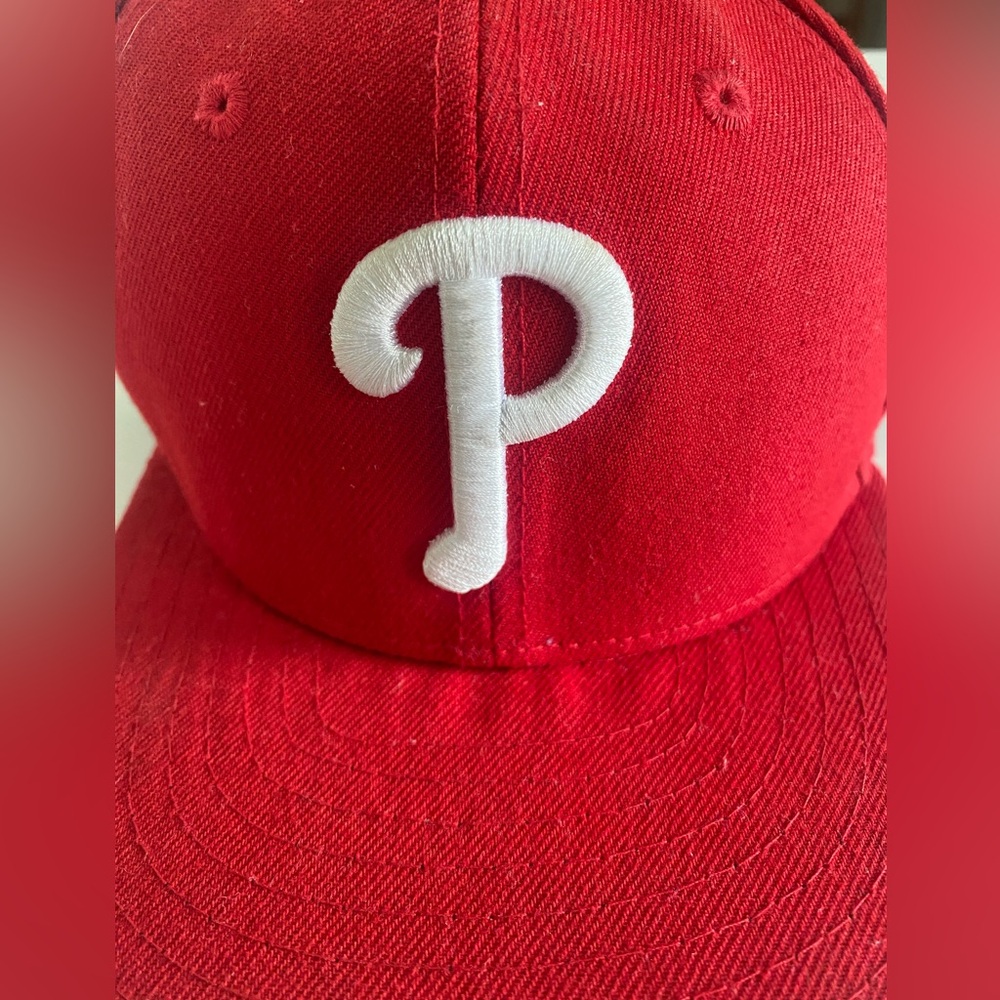Philadelphia Phillies Hat MLB New Era 59Fifty On Field Cap Hat Red Size 6 3/8 - Picture 5 of 9